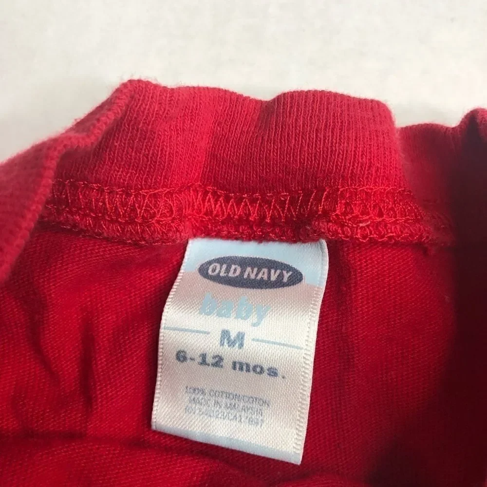 3/$15 or 5/$20 Old Navy size 6-12 months red long sleeve football tee